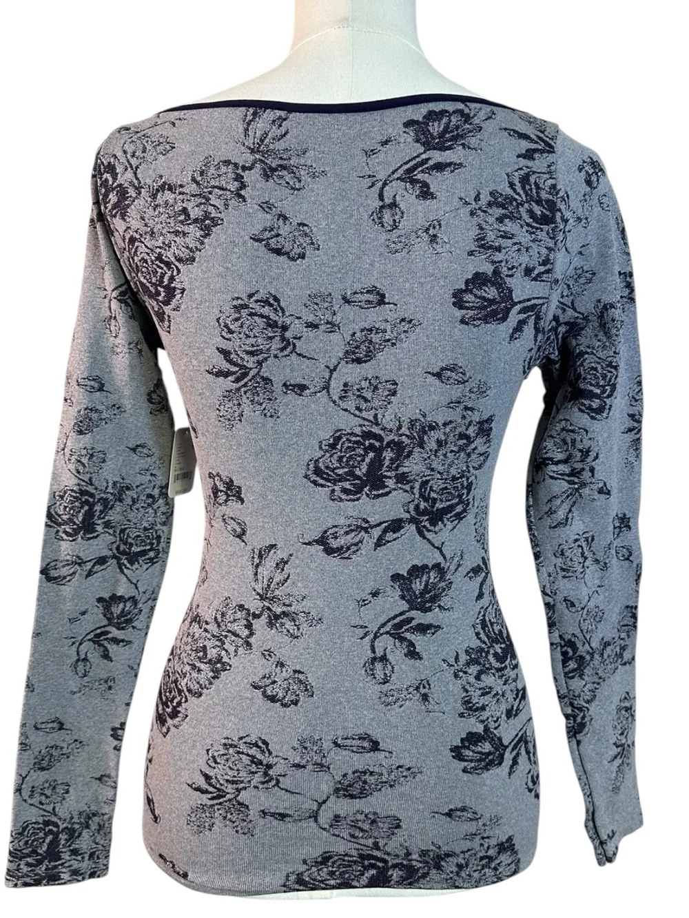 Free People 90s Y2K Rosey Layering Seamless Long Sleeve Nightshade Medium Large